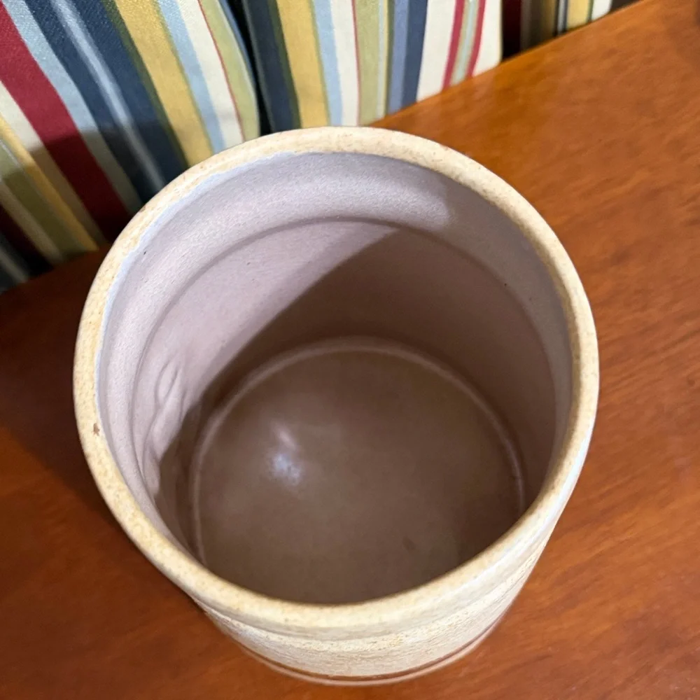 1970s Pottery Craft Treasure Stoneware Vintage Ceramic Tea Canister